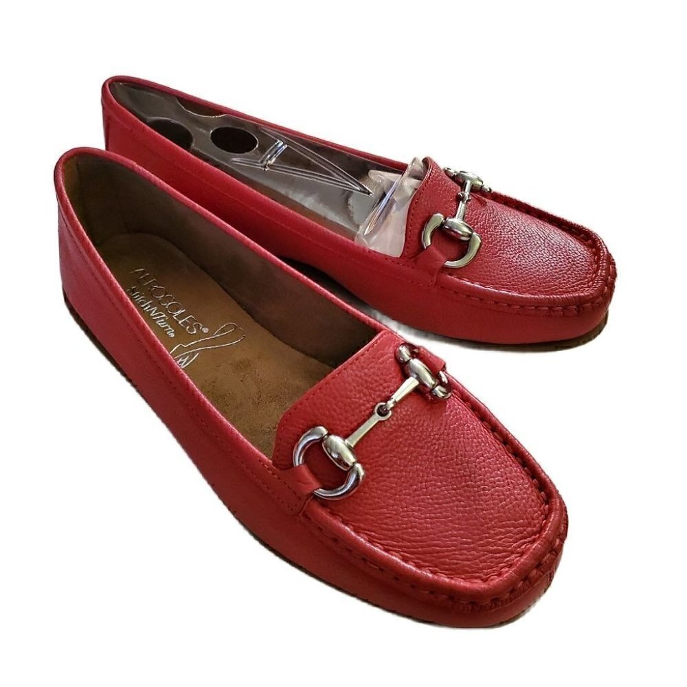 Aerosoles Dark Pink Leather Loafers, Woman's Flats NIB